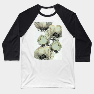 Anemone Flowers (White Background) Baseball T-Shirt